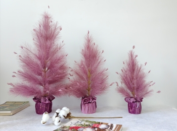 Soft Pink Feather Tabletop Christmas Tree (3 Sizes)