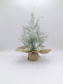 Frosted Artificial Cypress Tree with Burlap Base