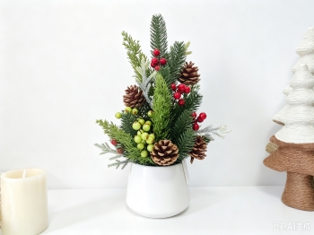 Festive Pine Berry Tabletop Centerpiece