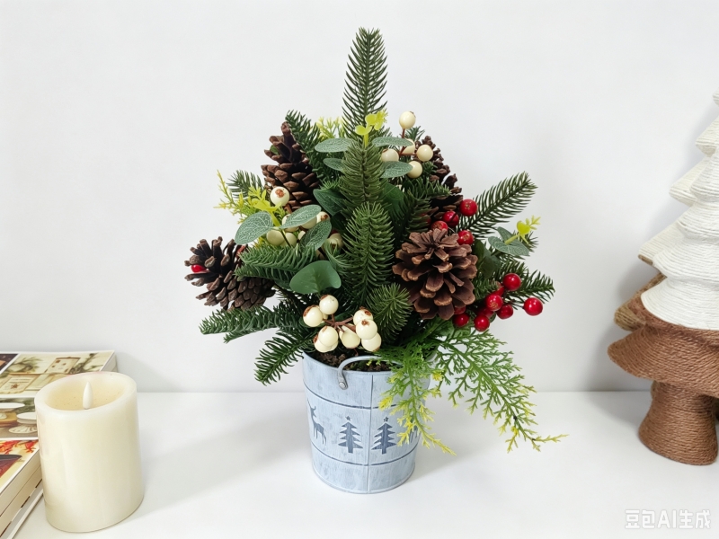Pine Cone & Mixed Berry Tabletop Centerpiece