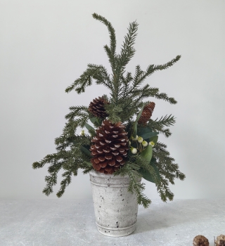 Artificial Pine Cone Evergreen Arrangement